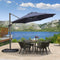 PURPLE LEAF Patio Umbrella Outdoor Cantilever Round Umbrella Aluminum Offset Umbrella with 360-degree Rotation